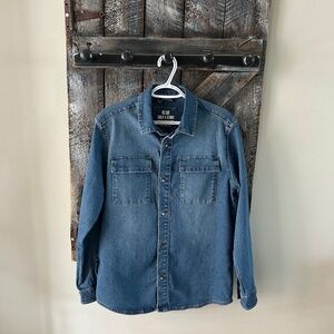 Men's Only & Sons Long Sleeve Button Down Denim Jean Shirt